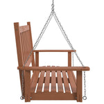 Garden Swing Bench with Metal Chains Brown Solid Wood Fir 4008977