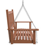 Garden Swing Bench with Metal Chains Brown Solid Wood Fir 4008977
