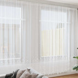 Lace Curtain with Curtains White 1200 x 280 cm Polyester 4107980