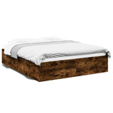 Bed Frame without Mattress Smoked Oak 150x200 cm 3281011