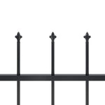 Garden Fence with Spear Top Steel 181x100 cm Black 144925