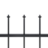 Garden Fence with Spear Top Steel 181x100 cm Black 144925