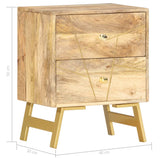 ZNTS Bedside Cabinet 40x30x50 cm Solid Mango Wood 285876