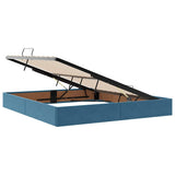 Storage Bed with Mattress Dark Blue 180 x 200 cm Velvet 3370116