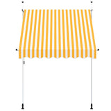 Manual Retractable Awning 200 cm Orange and White Stripes 43232