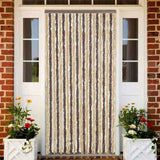 Fly Curtain Dark Brown and Beige 90x220 cm Chenille 377356
