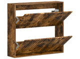 Wall-Mounted Shoe Cabinet ALKMAAR 71 x 17 x 86 cm Smoked Oak 896200