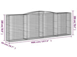 Arched Gabion Baskets 5 pcs 400x50x180/200 cm Galvanised Iron 3147051
