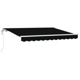 Retractable Awning Black 350 x 200 cm Polyester and Aluminium 3329713