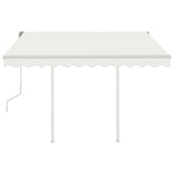 Manual Retractable Awning with Posts 3.5x2.5 m Cream 3069917