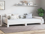 Pull-out Day Bed White 180 x 200 cm Solid Pine Wood 8004796