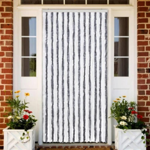 Insect Curtain Grey and White 100x220 cm Chenille 241225