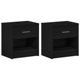 Bedside Cabinets 2 pcs with Drawer Black 39x28x41 cm 858752
