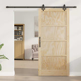 Sliding Door ORKDAL Brown 93 x 202 cm Solid Pine Wood 3333654