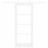Sliding Door ORKDAL White 83 x 202 cm Solid Pine Wood and Glass 3332082