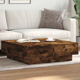 Coffee Table Smoked Oak 90x90x28 cm Engineered Wood 848091