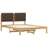 Bed Frame with Upholstered Headboard Whitewash and Taupe 904153
