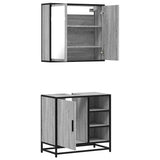 2 Piece Bathroom Furniture Set Grey Sonoma Engineered Wood 3300908