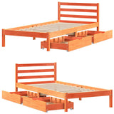 Bed Frame without Mattress Wax Brown 90x190 cm Single Solid Wood Pine 3301551