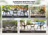 Three-Piece Elegant Aluminium Garden Set - Bronze Tone T3398P323815