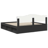 Bed Frame with Headboard Black 180 x 200 cm Solid Pine Wood 3412863
