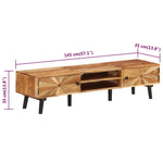TV Cabinet 145x35x35 cm Solid Acacia Wood 338421