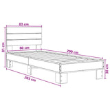 Bed Frame with Headboard Old Wood 80 x 200 cm Engineered Wood 8009091