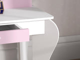 Unicorn-Design Kids Dressing Table, with Mirror and Stool - White T3398P347989