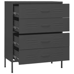 Chest of Drawers Anthracite 80x35x101.5 cm Steel 336204