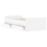 Bed Frame with Drawers without Mattress White 100x200 cm 3207364