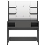 Makeup Table with LED Lights 100x40x135 cm MDF Grey 331542