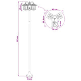 3-Head Lamp Post Black 16 x 16 x 187 cm Aluminum and ABS 42042693