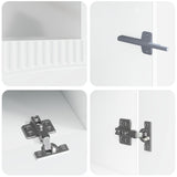 5 Piece LED TV Cabinet High Gloss White Engineered Wood 3416843