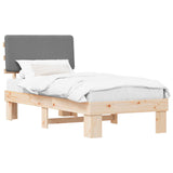 Bed Frame with Upholstered Headboard Light Grey 90 x 190 cm 877384