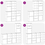 Side Cabinets 5 pcs "ODDA" White 40x24x79 cm Solid Wood Pine 3365361