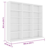 CD Cabinet White 100x23x89.5 cm Engineered Wood 801787