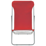 Folding Beach Chairs 2 pcs Steel and Oxford Fabric Red 44360
