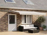 Electric Retractable Awning Light Grey and White 3425784