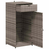 Garden Storage Cabinet Grey 55x55x111 cm Poly Rattan 365561