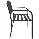 Garden Bench Black Powder-Coated Steel Standard Durable 4002827