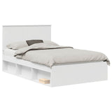 Bed Frame with Headboard White 120 x 190 cm Solid Pine Wood 3411037