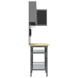 Work Cabinet Set with Shelf with Storage 10 pcs Black and Grey 3321516