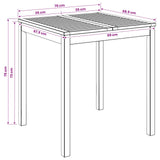 Garden Dinner Table Natural 70 x 68.5 x 75 cm Solid Acacia Wood 901247