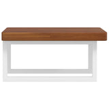 ZNTS Basin Shelf Wall Mounted Steel and Solid Wood Oak 3302412