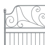 Bed Frame without Mattress Grey Metal 160x200 cm 324855