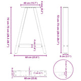 Dining Table Legs A-Shaped 2 pcs Anthracite 60x cm Steel 4012850