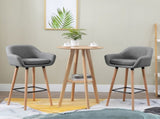 Set of 2 Bar Stools Modern Upholstered Seat Bar Chairs w/ Metal Frame, Solid Wood Legs Living Room T3398P328158