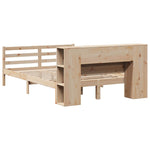 ZNTS Bookcase Bed without Mattress 135x190 cm Double Solid Wood Pine 3321846
