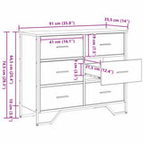 Chest of Drawers 2 pcs Black Oak 91 x 35.5 x 74.5 cm 3365605