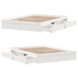 Bed Frame without Mattress White 140x190 cm Solid Wood Pine 3301655